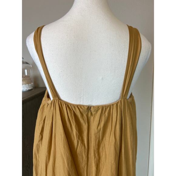 Tibi | Tan/Black Embroidered Balloon Hem Summer Dress | 8 - Picture 12 of 14